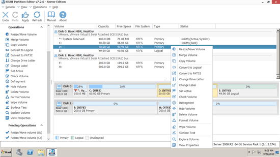 Partition operations